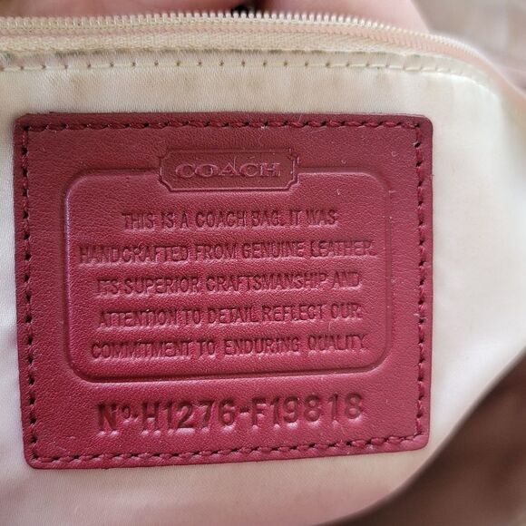 Coach F19818 Signature North South Tote Embossed Patent Leather Satchel - Picture 9 of 10